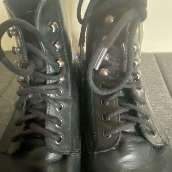 Frank & Oak Mens Soft Black Leather Ankle Lace Up Casual Boots- Sz-10 - Picture 6 of 16